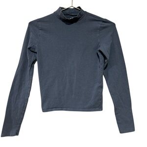 Hollister Long Sleeve Mock Top Blue/Gray  Size Small Crop
